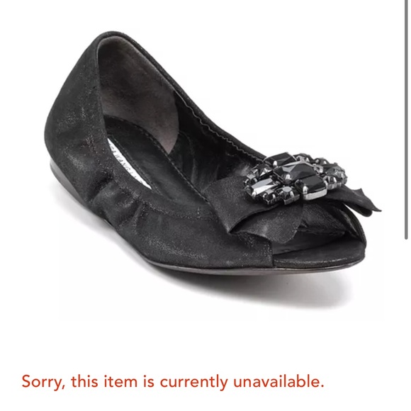 NIB Vera Wang leather peep toe ballet flats crystal embellishment 11 NEW HTF! - Picture 16 of 16